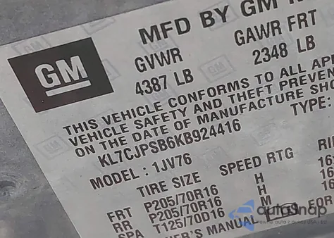 2019 Chevrolet Trax Lt from USA, damaged, VIN KL7CJPSB6KB924416